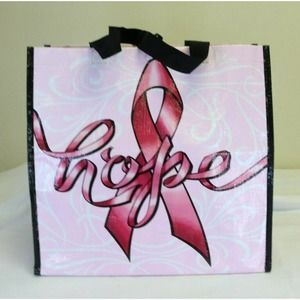 Hope tote bag Pink Button Closure Water bottle holder